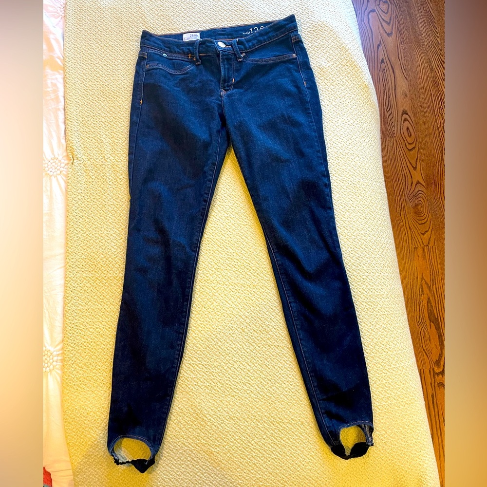 You will love these retro GAP jeans with stirrups. Perfect pairing with boots.